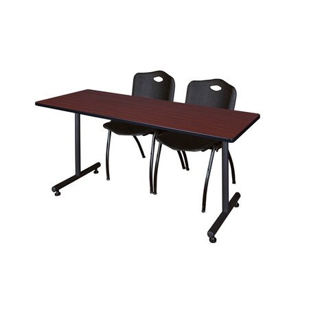 Kobe Rectangle Kobe Trng Table, w/2M Stack Chairs, 66x30", 66" W, 29" H, Laminate Top, Mahogany MKTRCT6630MH47BK